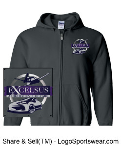 Excelsus Adult Heavy Blend Full Zip Hooded Sweatshirt Design Zoom